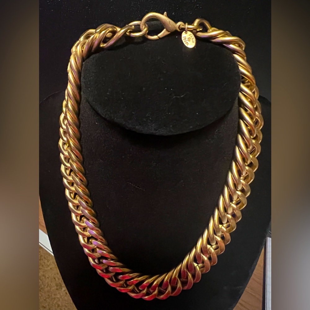 Erwin Pearl vintage gold tone chunky necklace